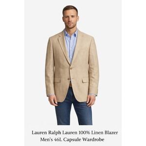 Lauren Ralph Lauren Beige Linen Blazer Men's 46L Lord & Taylor